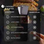 Exitoso Frühstücksbrettchen 4er Set & 6er Set mit Saftrille, Schneidebrett Spülmaschinenfest Brettchen, Schneidebrett Kunststoff rutschfest BPA frei, Frühstücksbrettchen Kunststoff Brettchen Set – Bild 6