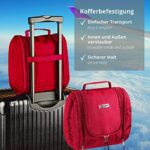 KRONIFY grosser Premium Kulturbeutel zum Aufhängen mit Spiegel Kosmetiktasche für Männer und Frauen I Geräumiger Kulturtasche Herren mit Haken I Beauty Case Damen I Waschtasche – Bild 3