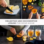 Exitoso Frühstücksbrettchen 4er Set & 6er Set mit Saftrille, Schneidebrett Spülmaschinenfest Brettchen, Schneidebrett Kunststoff rutschfest BPA frei, Frühstücksbrettchen Kunststoff Brettchen Set – Bild 8