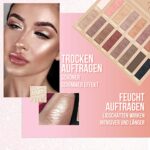 Beste Lidschatten Palette Nudetöne - Vegane Augenpalette - Eyeshadow Make Up Kosmetik - 16 Hochpigmentierte Warme Natürliche Farben in Matt + Schimmer + Glitzer - Lamora Exposed – Bild 4