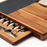 Real Life Living Charcuterie Board Acacia Wood Käsebrett mit Serviertablett für Hochzeit, Einzug Geschenk (Wurstwaren- und Käsebrett-Set) (rechteckig) Geschenkset – Bild 7