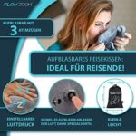 FLOWZOOM AIR Aufblasbares Nackenkissen – Leichtes Reisekissen fuer Flugzeug & Reise – Bild 4