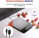 Etekcity Digitale Küchenwaage – Präzise 1g, bis 10kg, LCD-Display, Tara-Funktion, USB-aufladbar – Bild 4