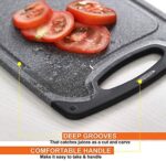 KIMIUP Schneidebrett kunststoff mit Saftrillen und rutschfeste Griffe, 3 Stücke, BPA-Free, Kunststoff Schneidebretter Marmor,professionelles Schneidebrett-Set, spülmaschinenfest – Bild 4