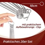 Menz Stahlwaren, Rouladennadeln, 20er Set, Edelstahl, Made in Germany 10 cm Rouladenspiesse mit Clip, rostfrei, stabil für einfach leckere Rouladen – Bild 5