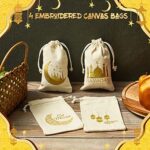 24 Stück Ramadan Sackleinen Taschen Eid Mubarak Taschen Leinen Kordelzug Geschenktüten Islamische Geschenke Klein Kordelzug Beutel Eid Taschen für Muslim Eid Mubarak Deko – Bild 3