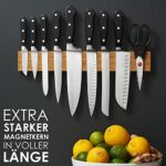 LARHN Magnetleiste Messer aus Bambus, Eiche & Walnuss mit Extra Starkem Magnet, 40cm, Messerhalter Magnetisch Holz für Utensilien und Werkzeuge – Bild 3