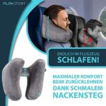 FLOWZOOM AIR Aufblasbares Nackenkissen – Leichtes Reisekissen fuer Flugzeug & Reise – Bild 2