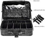 Kosmetiktasche, 3 Lagen Grosse Kapazität Professionelle PU Leder Make Up Organizer Tasche wasserdichte Reise Portable Artist Schminktasche mit Verstellbaren Teilern und Riemen – Bild 2