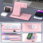 Kabelloses Ladegerät, Ladestation Apple Watch und iPhone, 18w Faltbarer 3 in 1 Wireless Charger, Kompatibel mit iPhone14/13/12/11/Pro/Xs/Xs Max/Xr/X/Se/8/8 Plus/iWatch 7/6/5/4/3/2 Airpods 3/2/Pro – Bild 5