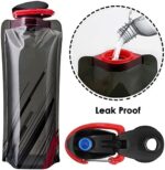 maxin Faltbarer Wasser-Flaschen-Satz von 3, Flexible zusammenklappbare Wiederverwendbare Wasser-Flaschen für das Wandern, Abenteuer, das Reisen, 700ML. – Bild 4