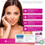 Der Testsieger 2022 Premium Kollagen Hyaluron Kapseln + Superfood Gojibeere und Grüntee - 180 Kollagen Kapseln vom Weiderind. 1000mg Kollagen Hydrolysat, Biotin, Selen, Zink, Vitamine C, B2, B3 – Bild 2