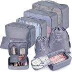 Bteng Packwürfel Set 9-teilige, Multifunktionale Koffer Organizer Set Wasserdichte Packing Cubes, Kofferorganizer, Kleidertaschen, Schuhbeutel, Kosmetiktasche, Ordnungssystem für Urlaub, Reisen