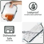 MCIRCO Glas Frischhaltedosen Set für Lebensmittel, 20 Teile (10 Behälter, 10 Transparente Deckel) Spülmaschinen, Mikrowellen & Gefrierschrankfreundlich, Auslaufsicher, BPA-frei… – Bild 8