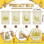 24 Stück Ramadan Sackleinen Taschen Eid Mubarak Taschen Leinen Kordelzug Geschenktüten Islamische Geschenke Klein Kordelzug Beutel Eid Taschen für Muslim Eid Mubarak Deko – Bild 2