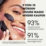 Eclat Skincare, Aktivierte Bambuskohle Gesichtsmaske, Peel Off Gesichtsmaske mit Kaolin, Bentonit Ton, Bio Aktivkohle, Mitesser Entferner Maske, Poren-Reduzierung, Akne-Reinigung, Tiefenreinigung der Haut - Vegan – Bild 2