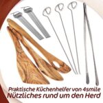 4smile Grillzange Edelstahl, Kochpinzette 30cm lang, abgerundete Zangenenden mit fein profilierten Greifflächen, Solide Küchenzange ideal als Grillpinzette & Fleischzange – Bild 7