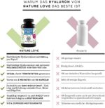 NATURE LOVE® Hyaluronsäure Kapseln mit Zink - Hochdosiert mit 500mg Hyaluron - Vegan - 90 Stück (3 Monate) - 500-700 kDa - Laborgeprüft, ohne Zusätze und in Deutschland produziert – Bild 2