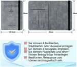 XIUWOUG Reisepasshülle,Passport Cover,Kunstleder Impfpass Hülle mit RFID-Blocker für Damen Herren Reisepass Kreditkarten, Ausweis und Reisedokumente – Bild 6