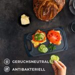 Exitoso Frühstücksbrettchen 4er Set & 6er Set mit Saftrille, Schneidebrett Spülmaschinenfest Brettchen, Schneidebrett Kunststoff rutschfest BPA frei, Frühstücksbrettchen Kunststoff Brettchen Set – Bild 5