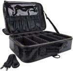 Kosmetiktasche, 3 Lagen Grosse Kapazität Professionelle PU Leder Make Up Organizer Tasche wasserdichte Reise Portable Artist Schminktasche mit Verstellbaren Teilern und Riemen – Bild 8