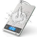 NBPOWER Küchenwaage Digital，Küchenwaage 10KG Grau Digitalwaage Haushaltswaage digital，Elektronische Waage küchen mit Grosser Edelstahl Wiegefläche Gramm 1 g Richtigkeit