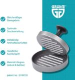 GRÄWE Burgerpresse mit 50 Blatt Backpapier, Hamburgerpresse Set aus Aluguss für leckere Hamburger, Patties, BBQ, Burger Presse mit Antihaftbeschichtung – Bild 2