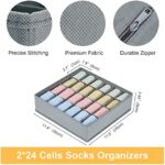 Joyoldelf 2 Stück Aufbewahrungsboxen für Socken und Unterwäsche, 24 Zellen Faltbare Boxen (Faltbox, Drawer Dividers, Schubladen Organizer Stoffboxen zum Aufbewahren von Socken – Bild 5
