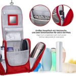 KRONIFY grosser Premium Kulturbeutel zum Aufhängen mit Spiegel Kosmetiktasche für Männer und Frauen I Geräumiger Kulturtasche Herren mit Haken I Beauty Case Damen I Waschtasche – Bild 5