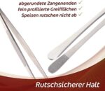 4smile Grillzange Edelstahl, Kochpinzette 30cm lang, abgerundete Zangenenden mit fein profilierten Greifflächen, Solide Küchenzange ideal als Grillpinzette & Fleischzange – Bild 5