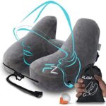 FLOWZOOM AIR Aufblasbares Nackenkissen – Leichtes Reisekissen fuer Flugzeug & Reise