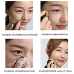 MSQ Foundation Pinsel Make-up Pinsel Kabuki Flat Top Gesicht Pinsel Groove Design Blush Pinsel zum Mischen von Flüssigkeit, Creme, Concealer Premium – Bild 6