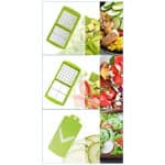 Genius Nicer Dicer Smart (6 tlg.) in Grün, Gemüseschneider für Würfel, Stifte, Scheiben, Streifen und Viertel, Salatschneider Mandoline Gurkenhobel – Bild 4