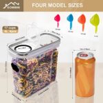 GoMaihe Vorratsglas Küche Luftdichter Kunststoffbehälter zur Aufbewahrung von Nudeln, Müsli, Reis, Mehl und Tiernahrung, WIEDERVERWENDBAR, 4 x 2 L / 8 x 1,4 L / 4 x 0,8 L 16 Set – Bild 5