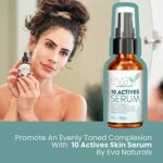 Eva Naturals 10 Actives Skin Serum (30 ml), Feine Linie, Entferner für dunkle Flecken im Gesicht Mit Niacinamid, Hyaluronsäure, Vitamin C und Vitamin E – Bild 7