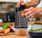 Lantana 6 seitige Reibe mit Behälter, Handreibe,Hobel,Zerkleinerer, 6 unentbehrliche Küchenfunktionen für grobes, mittleres, feines und mikrofeines Reiben,Zesten,Schneiden – Bild 2