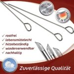 Menz Stahlwaren, Rouladennadeln, 20er Set, Edelstahl, Made in Germany 10 cm Rouladenspiesse mit Clip, rostfrei, stabil für einfach leckere Rouladen – Bild 3