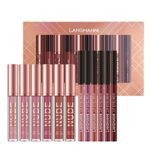 6 matte Lippenstifte mit 6 Liplinern, haltbarer Lipgloss, langanhaltende, antihaftbeschichtete Tasse, verblasst nicht, wasserdicht, hochpigmentierter Samt, Lipgloss-Set, Schönheitskosmetik(12 Stück) – Bild 2