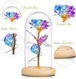 QUNPON Geschenke für Frauen, Valentinstag Rose Geschenk für Sie, Ewige Rose im Glas Die Schöne und das Biest Rose in Glaskuppel mit LED-Lichter, Geschenke für Geburtstag Mama Freundin Oma – Bild 9