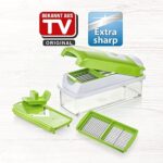 Genius Nicer Dicer Smart (6 tlg.) in Grün, Gemüseschneider für Würfel, Stifte, Scheiben, Streifen und Viertel, Salatschneider Mandoline Gurkenhobel – Bild 2