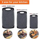 KIMIUP Schneidebrett kunststoff mit Saftrillen und rutschfeste Griffe, 3 Stücke, BPA-Free, Kunststoff Schneidebretter Marmor,professionelles Schneidebrett-Set, spülmaschinenfest – Bild 2