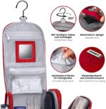 KRONIFY grosser Premium Kulturbeutel zum Aufhängen mit Spiegel Kosmetiktasche für Männer und Frauen I Geräumiger Kulturtasche Herren mit Haken I Beauty Case Damen I Waschtasche – Bild 4