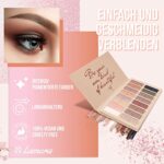 Beste Lidschatten Palette Nudetöne - Vegane Augenpalette - Eyeshadow Make Up Kosmetik - 16 Hochpigmentierte Warme Natürliche Farben in Matt + Schimmer + Glitzer - Lamora Exposed – Bild 2