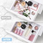 Vtopmart 25 Stücke Schubladen Ordnungssystem mit 4 Grössen, Schubladen Organizer, Klar Kunststoff Organizer Schublade, Schminktisch Organizer Einsetzbar für Makeup Organizer, Küchen, Bad, Büro – Bild 7