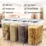 Wildone Müsli Behälter Set aus Kunststoff, 6 grosse (16,9 Tassen, 384 ml), luftdichte Frischhaltedosen, auslaufsicher, BPA-freier Müsli-Spender, Mehl, Zucker, trockene Lebensmittel mit schwarz Deckel – Bild 2