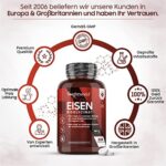 Eisen Tabletten - 365 vegane Eisentabletten für 1 Jahr Vorrat | Eisen 14mg mit 160mg natürlichem Vitamin C & Vitamin B Komplex (B1, B2, B3, B6 & B12) – Bild 5