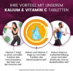 Kalium mit Vitamin C Tabletten - 1380mg Kaliumcitrat mit 80g Ascorbinsäure - 180 vegane Tabletten & 3 Monate Vorrat - Kalium trägt zu einem normalen Nervensystem & Blutdruck bei (EFSA) - WeightWorld – Bild 2