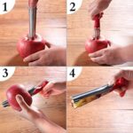 Apfelentkerner, Newness Premium Apfelausstecher Apfelkernausstecher Apfel Entkerner, Edelstahl Apple Corer Pear Core Entferner Werkzeug für Home & Küche mit scharfer gezackter Klinge Angle Handle – Bild 6