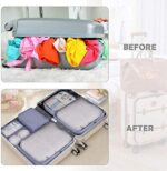Bteng Packwürfel Set 9-teilige, Multifunktionale Koffer Organizer Set Wasserdichte Packing Cubes, Kofferorganizer, Kleidertaschen, Schuhbeutel, Kosmetiktasche, Ordnungssystem für Urlaub, Reisen – Bild 5