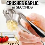 Zulay Kitchen Premium knoblauchpresse mit Soft-Easy-Squeeze ergonomischer Griff, robuste Design-extrakte mehr Knoblauch-Paste pro nelke, Knoblauch Crusher für nüsse und samen, Profi Knoblauch Mincer – Bild 2